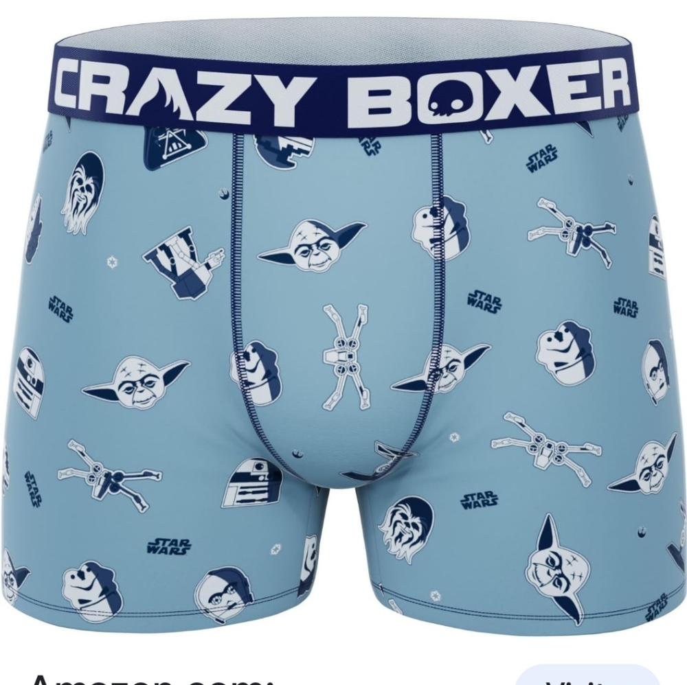 Crazy Boxer Star Wars Mens Blue Character‎ Print Boxer Briefs Size L